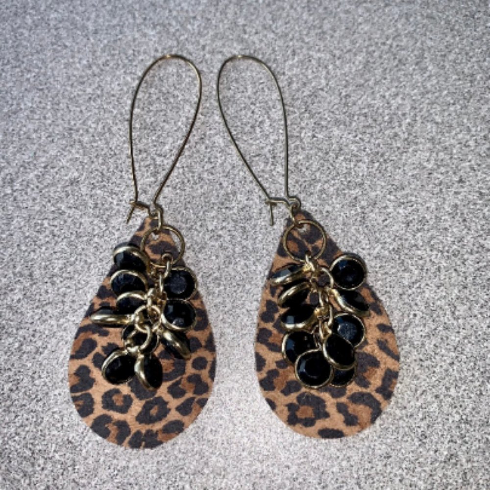 3 for $65 - "Wild Child" leather earrings